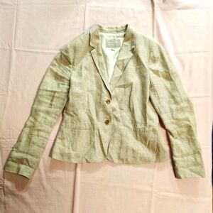 Banana Republic Women's Classic 100% Linen Cream Blazer Jacket 14